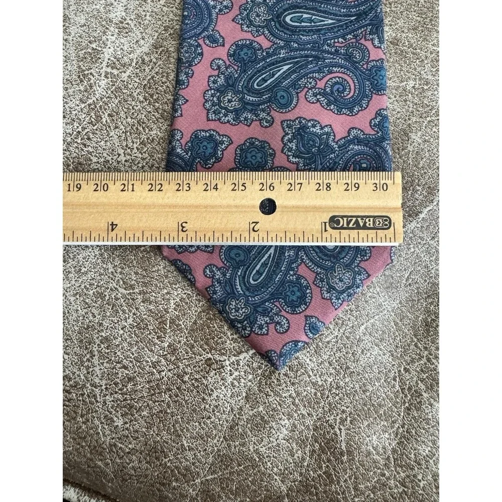 Bert Pulitzer Blue Green 100%‎ Silk Men's Neck Tie Foleys Blue Pink Paisley
